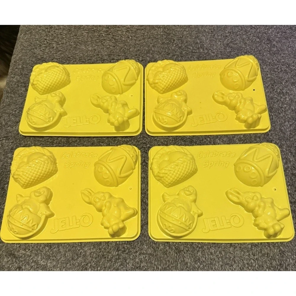 2 - Jello Jell-O Jigglers Easter Egg Molds Chick Rabbit Egg Butterfly 6 In Each